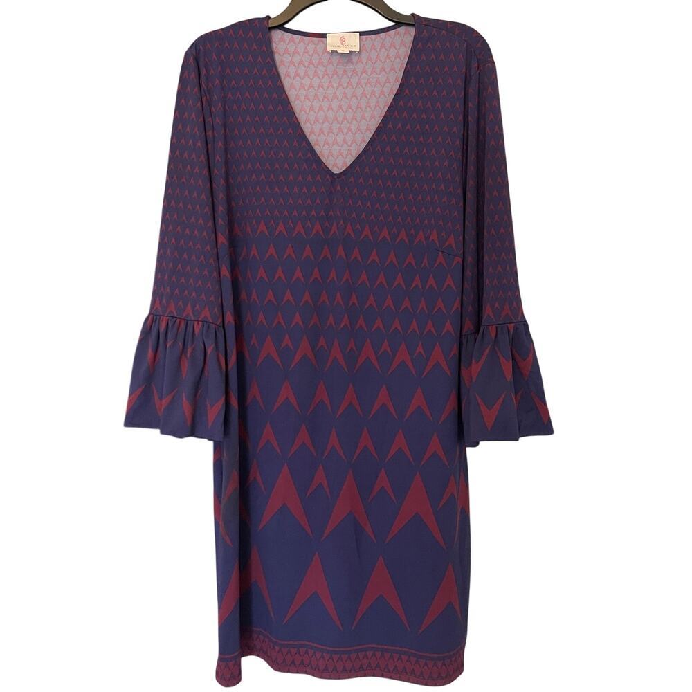 JULIE BROW Women’s Slip Geometric Print Long Sleeves Dress Size XL